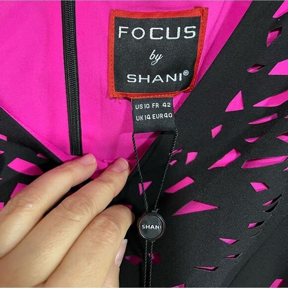 FOCUS by Shani - Laser Cut Dress With Flounce Size 10 - Picture 5 of 10